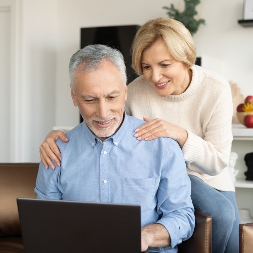 Media Guidelines listing image of couple talking to doctor on laptop at rome health near rome ny