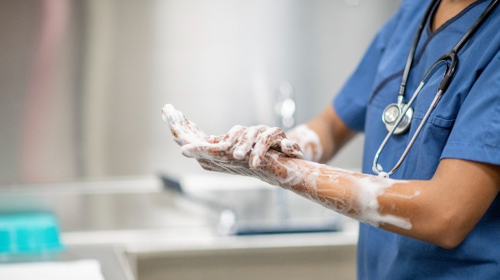 Infection Prevention image of doctor washing hands at rome health near rome ny