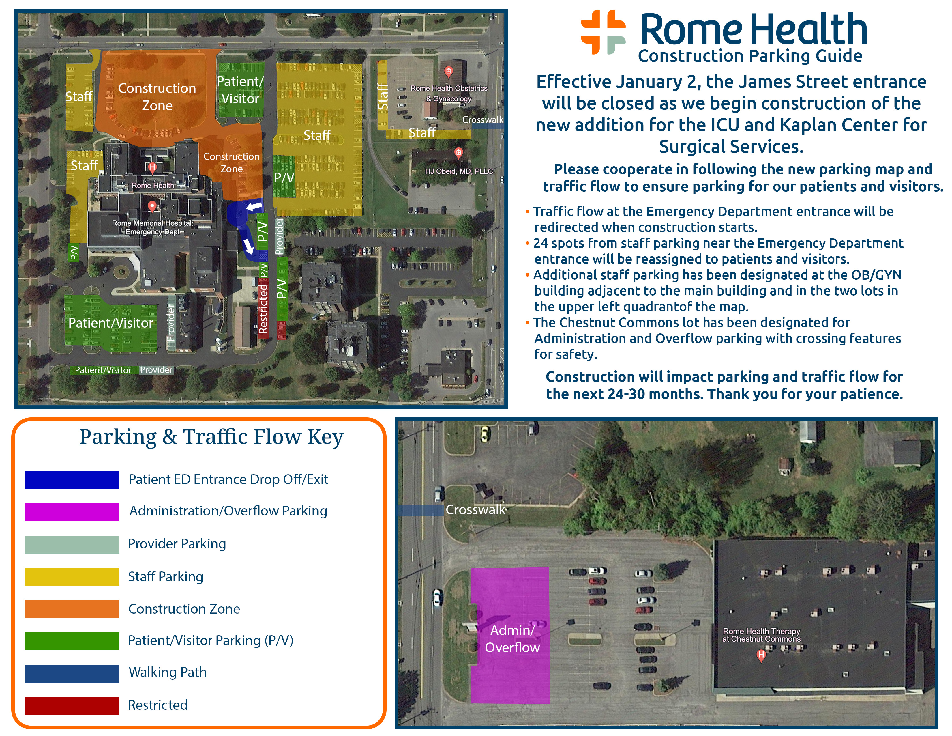 Parking map and key