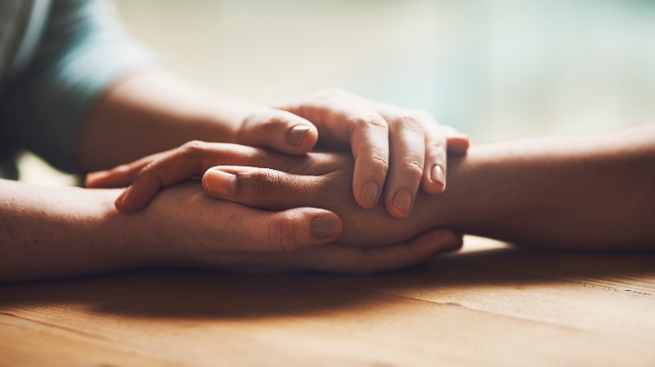 Spiritual Support service client was holding patients hand from rome memorial hospital near rome ny